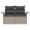 vidaXL Gartensofa mit Kissen Hellgrau 141 x 62 x 69cm Poly-Rattan
