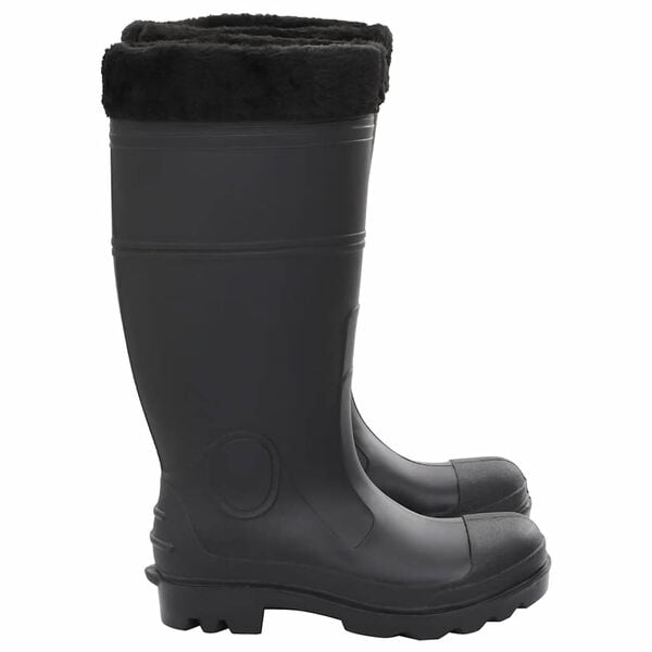 vidaXL Gummistiefel mit Herausnehmbarem Innenfutter Schwarz Gr. 40 PVC
