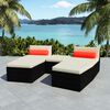 vidaXL 5-tlg. Garten-Lounge-Set mit Auflagen Poly Rattan Schwarz