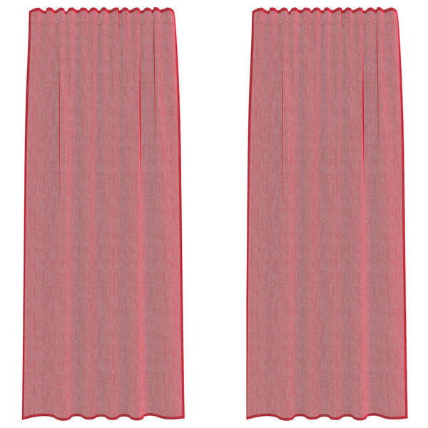 vidaXL Voile Vorhänge mit Stangentaschen 2 Stk. Weinrot