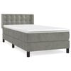 vidaXL Boxspringbett mit Matratze Hellgrau 100x200 cm Samt