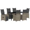 vidaXL Garten Essgruppe 7 stk. Grau Poly-Rattan