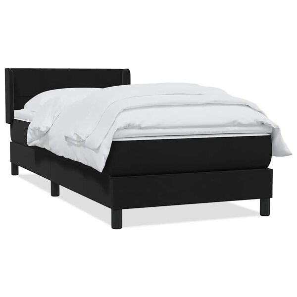 vidaXL Boxspringbett mit Matratze Schwarz 100x210 cm Samt