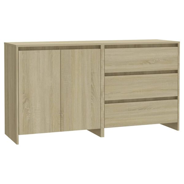 vidaXL 2-tlg. Sideboard Sonoma-Eiche Holzwerkstoff
