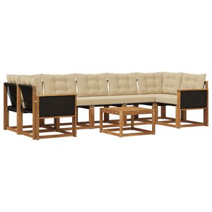 vidaXL Outdoor-Sofagarnitur mit Kissen 8 pcs Natur und Beige