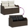 vidaXL Garten-Sofa-Set mit Kissen mit Speicher 9 pcs Braun Poly Rattan
