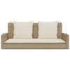 vidaXL H&auml;ngebank mit Kissen Beige 119x56x48 cm Poly Rattan