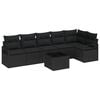 vidaXL Gartensofa-set 7 Stk. Schwarz Poly-Rattan