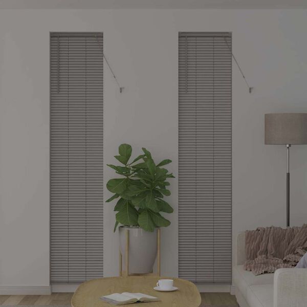 vidaXL Fensterjalousie mit Vorh&auml;ngen Silber Aluminium