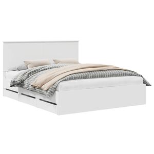 vidaXL Bettrahmen mit Kopfteil Wei&szlig; 160 x 200 cm Ingenieurs Holz