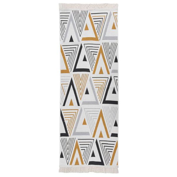 vidaXL Teppich Gelb und Grau 100x300 cm Baumwolle