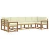 vidaXL Outdoor-Sofagarnitur mit Kissen 7 pcs Wei&szlig; und Creme
