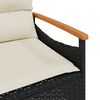 vidaXL 3-tlg. Garten-Sofagarnitur mit Kissen Schwarz Poly Rattan