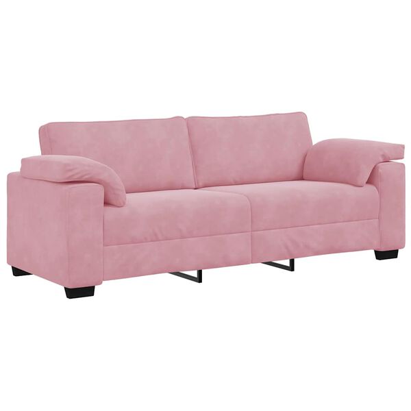 vidaXL 3-Sitzer-Sofa Rosa 220x77x82 cm Samt