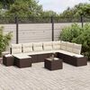 vidaXL Gartensofa-set mit Kissen 9 pcs Braun Poly-Rattan