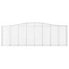 vidaXL Gabionen mit Hochbogen 7 Stk. 400x50x120/140cm Verzinktes Eisen