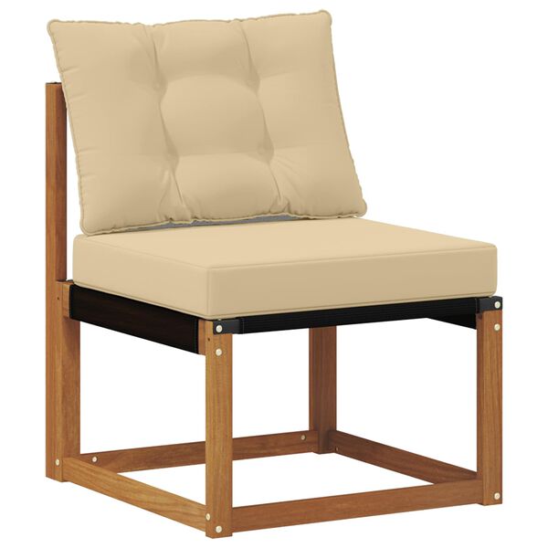 vidaXL Outdoor-Sofa Massives Akazienholz und Textilene Natur