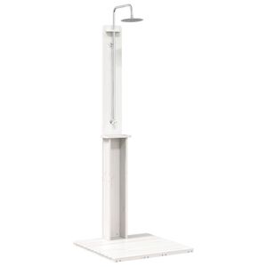 vidaXL Outdoor-Dusche 206 cm Massivholz Kiefer und Edelstahl Wei&szlig;