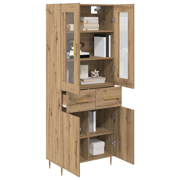 vidaXL Highboard mit Schubladen 2 pcs Artisan-Eiche Holzwerkstoff