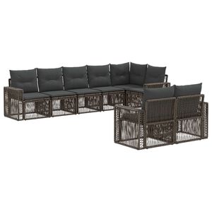 vidaXL Gartensofa-set 8 pcs Grau und Dunkelgrau Poly-Rattan