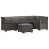vidaXL 5-Sitzer Gartensofa mit Kissen Rattan-Look PP Hellgrau