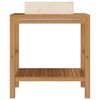 vidaXL Waschtisch Massivholz Teak mit Waschbecken Marmor Creme