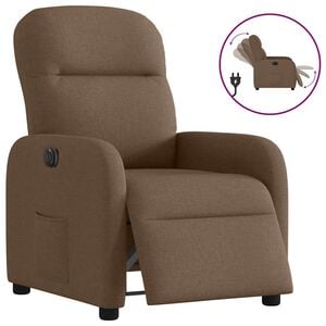 vidaXL Relaxsessel Elektrisch Braun Stoff