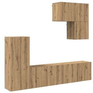 vidaXL TV-Wandm&ouml;bel 5 stk. Artisan-Eiche Holzwerkstoff