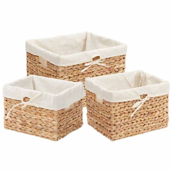 vidaXL Aufbewahrungsk&ouml;rbe 3 pcs Natur 35 x 30 x 25 cm Wasserhyazinthe