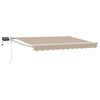 vidaXL Manuelle Gelenkarmmarkise mit LEDs Beige und Wei&szlig; 3,5 x 2 m