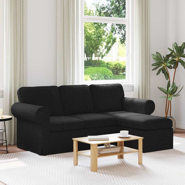 vidaXL Sofa Schwarz Gesamtabmessungen: 195 x 138 x 80 cm (B x T x H)