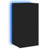 vidaXL TV-Wandschrank mit LED-Leuchten Schwarz 40,5x35x80 cm