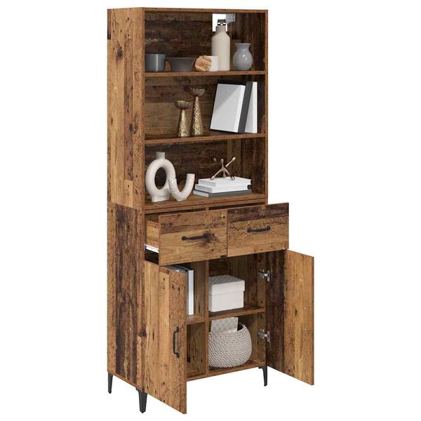 vidaXL Highboard Altholz 69,5 x 34 x 180 cm Holzwerkstoff