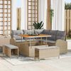 vidaXL Garten-Sofa-Set mit Kissen mit Kissen 8 pcs Beige und Hellgrau