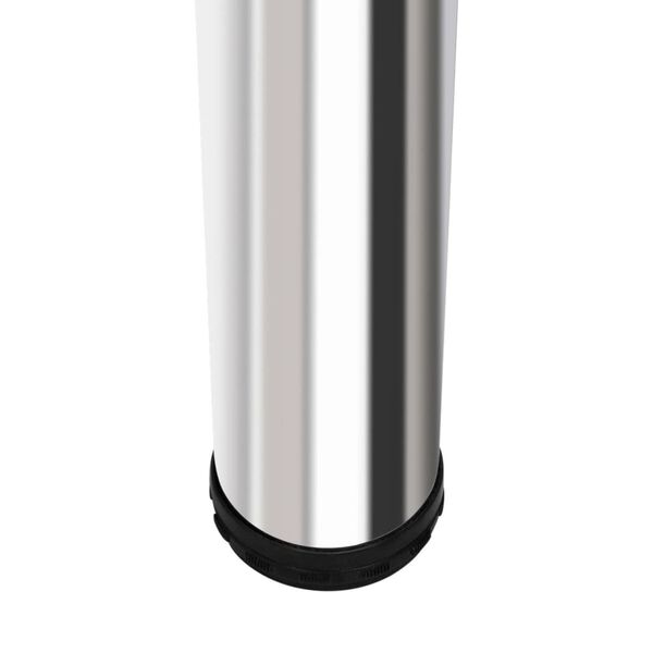 vidaXL Bartisch MDF mit 2 Stahlbeinen Hochglanz Wei&szlig;