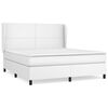 vidaXL Boxspringbett mit Matratze Wei&szlig; 180x200 cm Kunstleder
