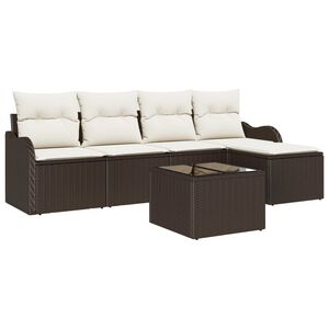 vidaXL Gartensofa-set mit Speicher 6 pcs Grau Poly-Rattan
