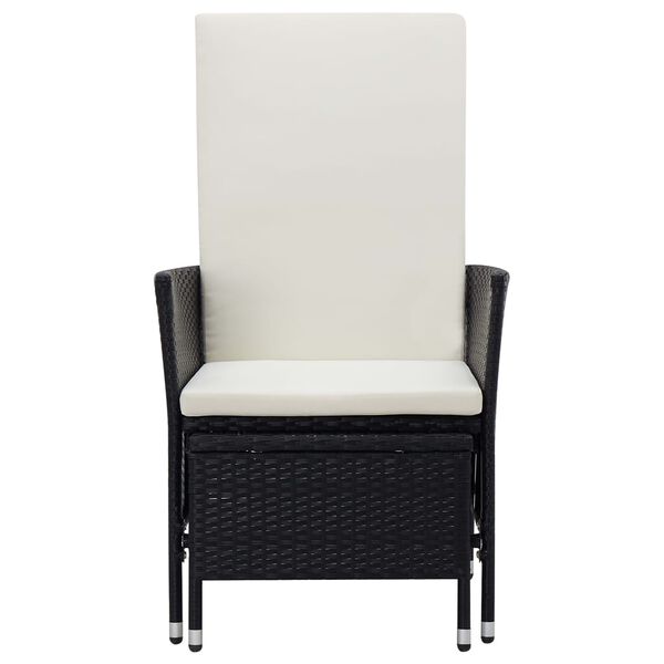 vidaXL 3-tlg. Garten-Lounge-Set mit Kissen Poly-Rattan Schwarz