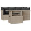 vidaXL 5-tlg. Garten-Sofagarnitur mit Kissen Hellgrau Poly Rattan