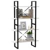 vidaXL Bücherregal 4 Böden Weiß 80x30x140 cm Massivholz Kiefer
