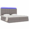 vidaXL Bett mit Stauraum und LED Taupe 200 x 200 cm Polyester