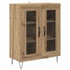vidaXL Highboard 2 pcs Artisan-Eiche Ingenieurholz und Glas