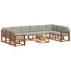 vidaXL Outdoor-Sofagarnitur mit Kissen 11 pcs Nat&uuml;rlich und Hellgrau