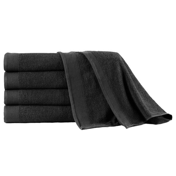 vidaXL Badetuch-Set 5-tlg. Baumwolle 450 g/m² 100x150 cm Schwarz
