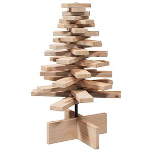 vidaXL Weihnachtsbaum Holz zum Schm&uuml;cken 60 cm Massivholz Kiefer