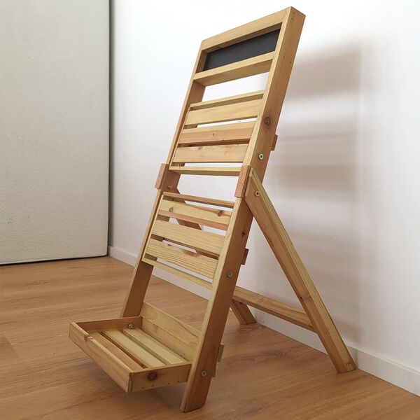 H&S Collection Blumentreppe mit 3 Ablagen 39x17x76 cm Holz