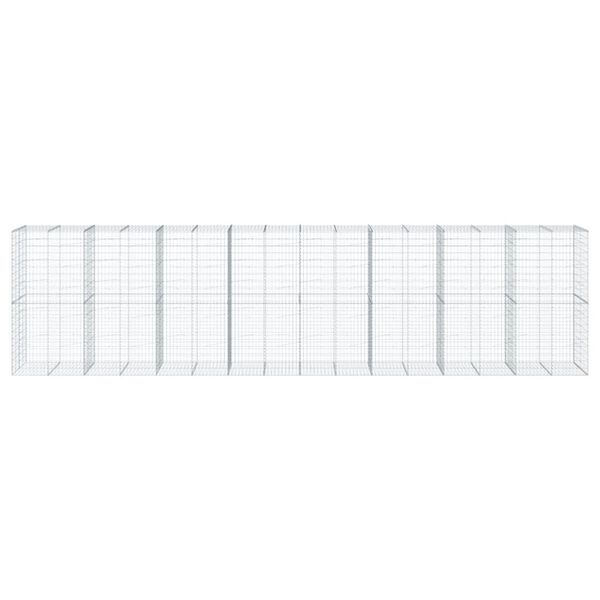 vidaXL Gabione mit Deckel 800x100x200 cm Verzinktes Eisen