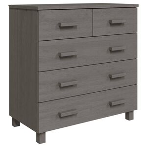 vidaXL Sideboard HAMAR Hellgrau 79x40x80 cm Massivholz Kiefer