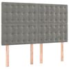 vidaXL Boxspringbett mit Matratze Hellgrau 140x200 cm Samt