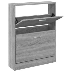 vidaXL Schuhschrank Grau Sonoma 59x17x81 cm Holzwerkstoff
